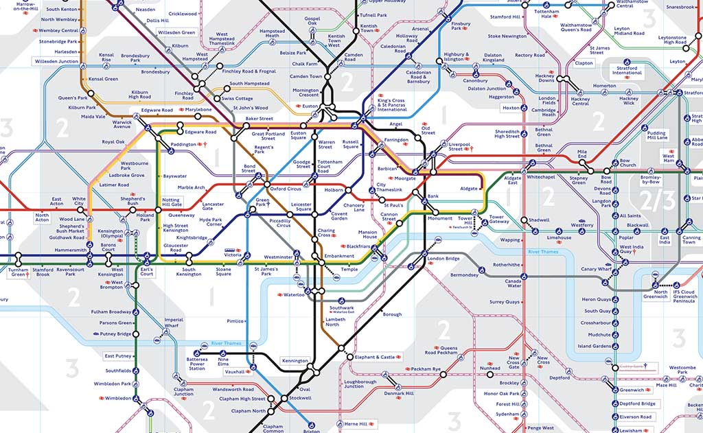 Plan central du métro de Londres